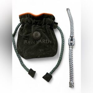 John Hardy Silver Woven Woman’s black Kali Bracelet